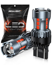 SEALIGHT front-view pack of 2 showing crisp red bulbs and easy replacement benefit