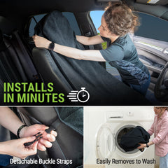 Season Guard three-buckle strap system secured to seat for non-slip stability