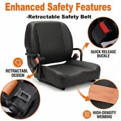 SEATIN slide rail detail showing 6-inch adjustment for ergonomics