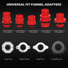 SEDY adapters and extensions array showing compatibility with various neck sizes