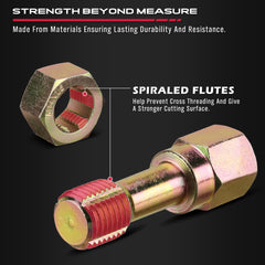 SEDY close-up of carbon steel taps and dies, durable rethreading performance