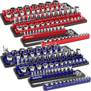 SEDY front view of six-piece magnetic socket tray, organized storage benefit