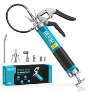 Seesii grease gun front view showing compact 14oz body and control lever benefit durability
