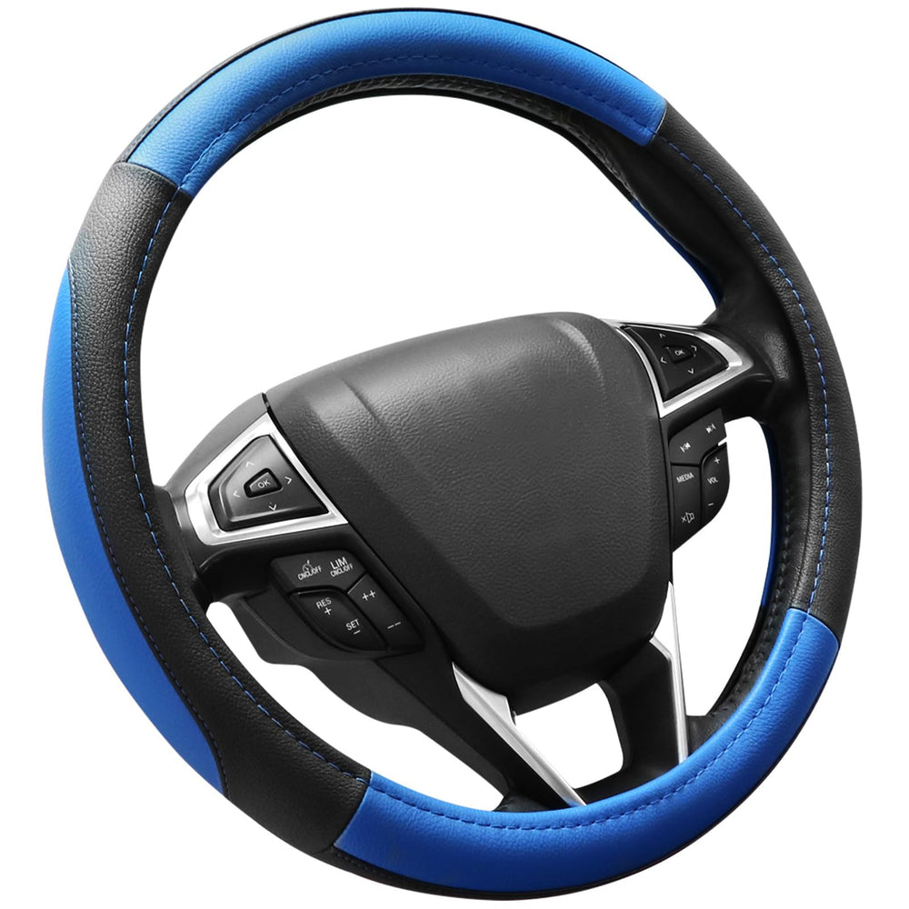SEG Direct front view of steering wheel cover showing fit and style benefit