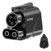 SEGUMA adapter front view showing durable housing and connectors for reliable charging