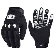 Seibertron full-finger glove front view showing sleek black design and brand benefit of protection