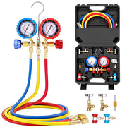 Sejaede manifold front view showing three-way assembly and controls for accurate servicing