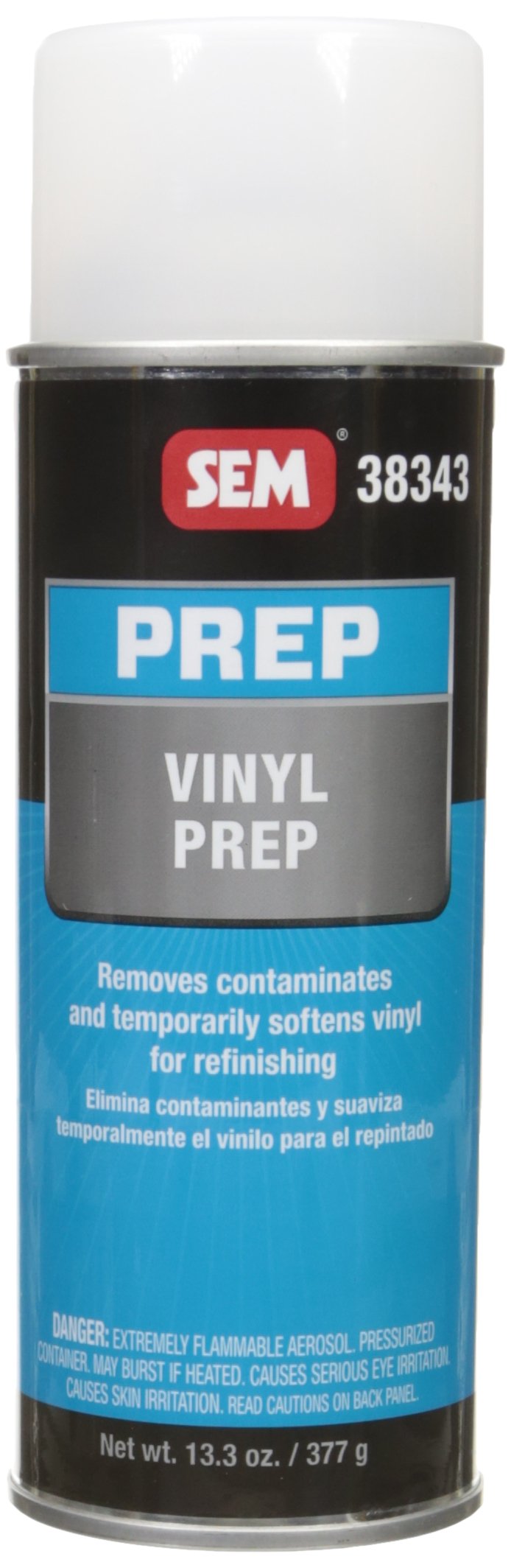 SEM vinyl prep front can showing label and spray nozzle for easy surface prep