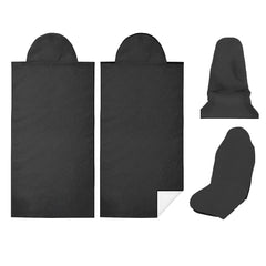 Semtomn front view of black seat towel cover showing full protection and neat look