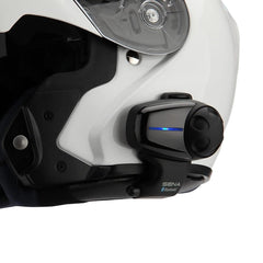 Sena SMH10 mounted on helmet lifestyle shot showing in-ride communication benefit
