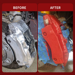 SENVEN painted brake caliper installed on wheel demonstrating protection and cosmetic upgrade benefit