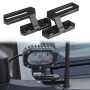 Seven Sparta front view of dual A-pillar brackets showing secure mount and fit