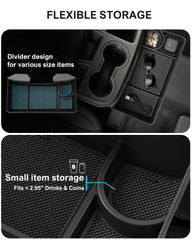 SEVEN SPARTA cupholder close-up holds travel mug and reduces spills