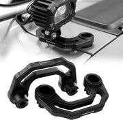 SEVEN SPARTA front view on Jeep Wrangler showing secure mount and improved lighting