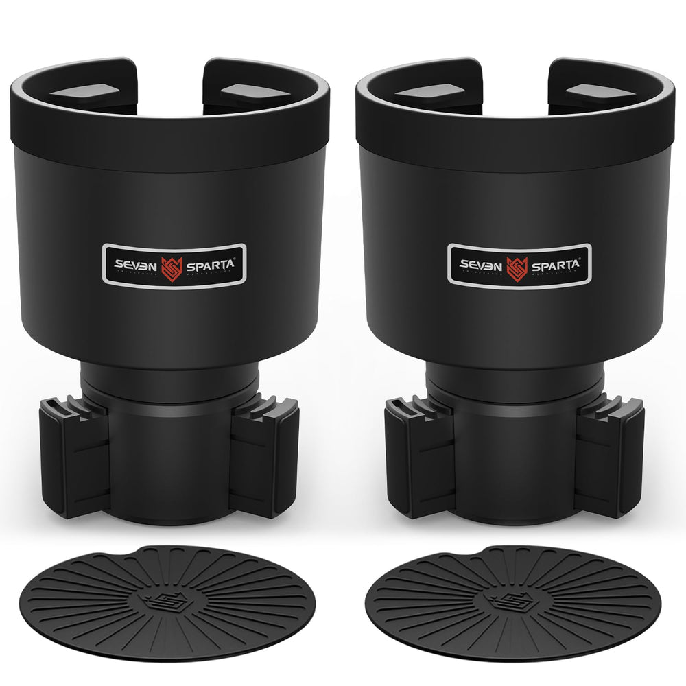 SEVEN SPARTA front view showing stable wide-bottle support and spill prevention