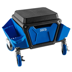 SGCB front view of roller creeper seat showing stability and storage
