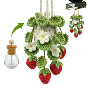 SGIBYN front view crochet strawberry hanger showing decorative charm and protection