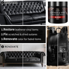 SHABEIBEI applying balm to sofa showing visible color restoration