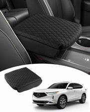 Shademax front view showing fitted console cover, protects MDX armrest