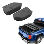 Shademax front view of stake pocket covers shows clean factory-style finish benefit