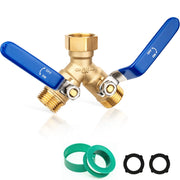 SheeChung front view brass Y adapter showing sturdy build and reliable split