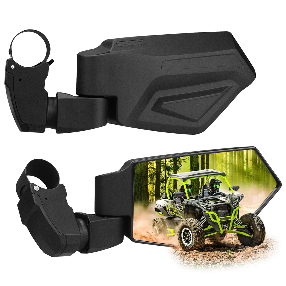 SHEJISI front mirror assembly showing wide landscape glass and robust housing for improved rear view