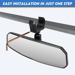 SHEJISI mirror installed inside UTV showing improved rear visibility
