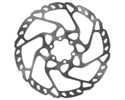 Shimano SM-RT66 front view showing rotor and bolts for reliable braking
