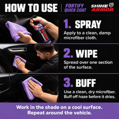 SHINE ARMOR spray action close-up demonstrating easy application and control