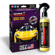 SHINE ARMOR front spray bottle showing label and easy-use nozzle for fast detailing