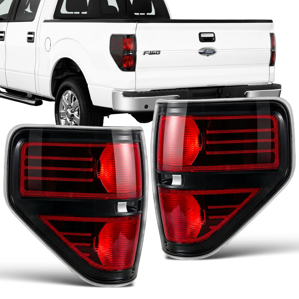 SHINEHOME front view of F150 tail light showing clear lens and OEM fit benefits