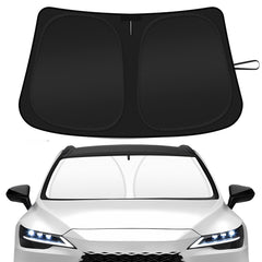 SHINEHOME front view showing custom-fit windshield coverage and sun protection