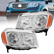 SHINESELL front pair chrome headlights showing full assemblies and clear lenses for improved visibility
