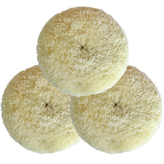 Shineyoo front view of three 5-inch wool pads showing kit benefit of ready-to-use set