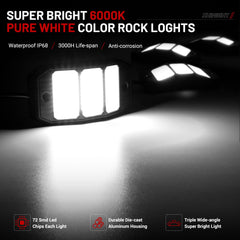 SHINIGHT close-up of 72 SMD LED chips highlighting concentrated brightness benefit