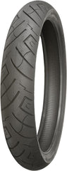 Shinko SR777 HD front tire front view showing profile and stable handling benefits