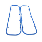 SHLPDFM front view of blue valve cover gaskets showing fit and color benefit