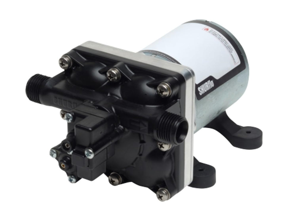 SHURFLO Revolution front view showing compact pump for easy installation