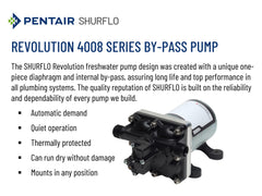 SHURFLO Revolution side profile highlighting low-noise design and durable casing