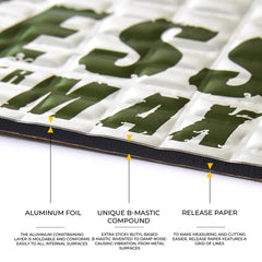Siless close-up of mat texture demonstrating durable butyl damping