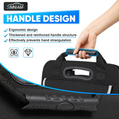 Simniam reinforced rubber handle close-up for comfortable carrying and grip