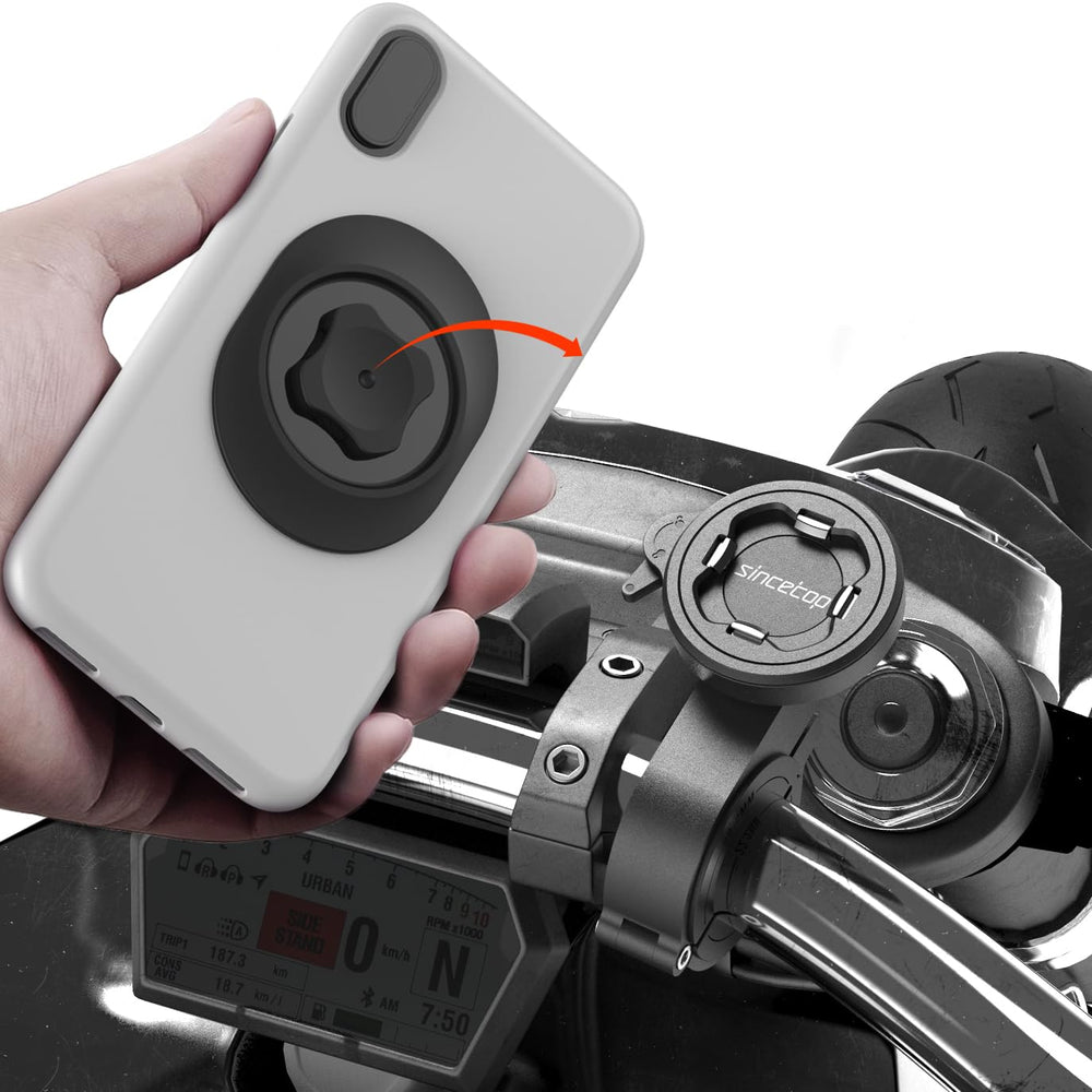 sincetop front mount on handlebar showing stable placement and clear view