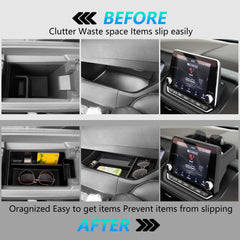 Sinminou dashboard tray fitted under 8-inch display for accessible frequently used items