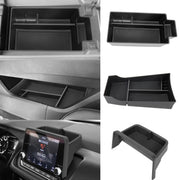 Sinminou front view of assembled center console organizer showing neat storage benefit