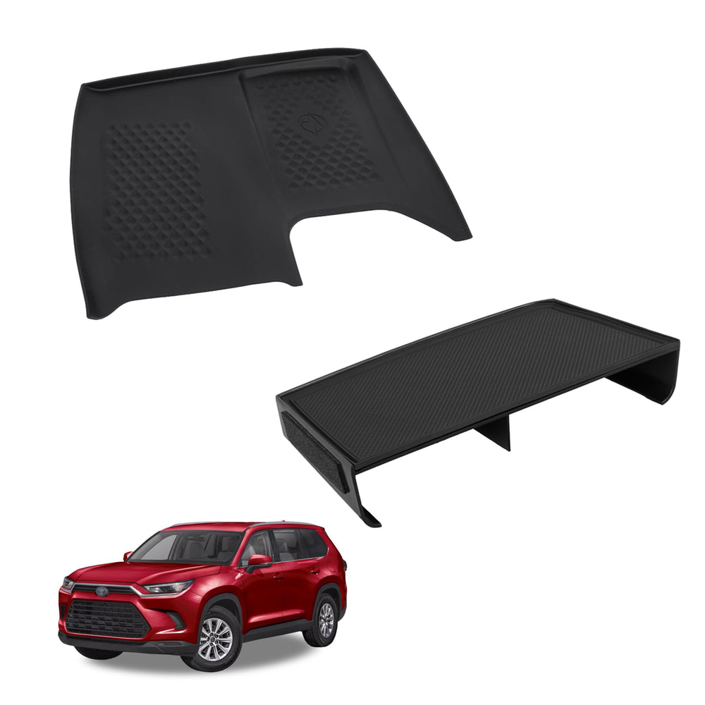 Sinminou front view of center console organizer showing neat compartments and improved storage