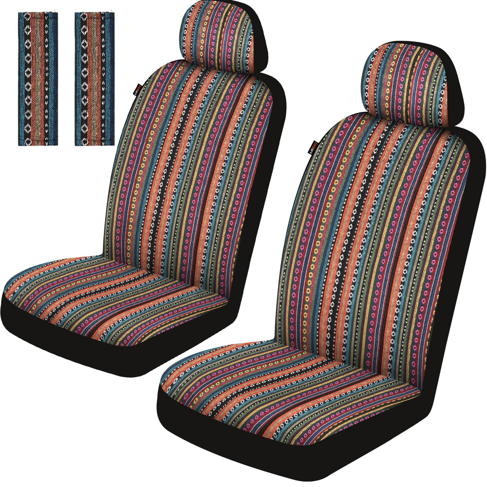 Sino Salected front seat covers packaged, shows bright orange design and quick-protection benefit