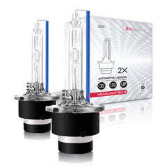 Sinoparcel D2S front packaging showing the two bulbs and lifetime support benefits