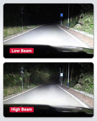 Sinoparcel glass bulb detail highlighting 8000K ice blue tint and bright beam
