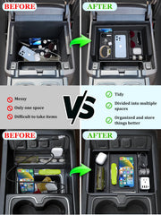 Sinvanho organizer installed in Silverado console for neatness