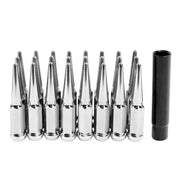 SKCOAUTO front view of 24-piece lug nut set showing chrome finish and included socket key, enhances wheel style